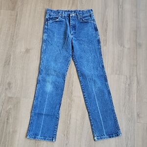Wrangler Dark Blue Denim Cowboy Jeans Size 30X32 Made In Mexico